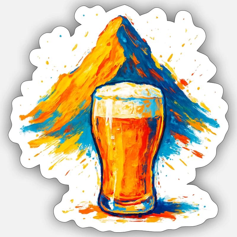 Biergipfel Farbexplosion Sticker Größe S (10 x 10 cm)