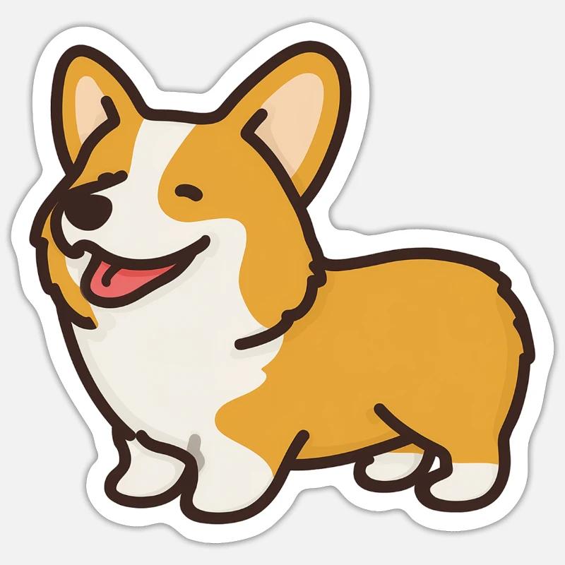 corgi - Sticker size S (10 x 10 cm) - white matte