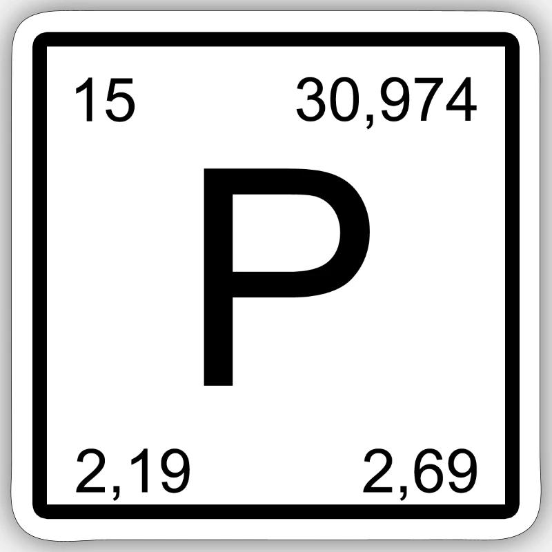Phosphore P symbole Symbole d’époque Impression d’art Sticker taille S (10 x 10 cm)
