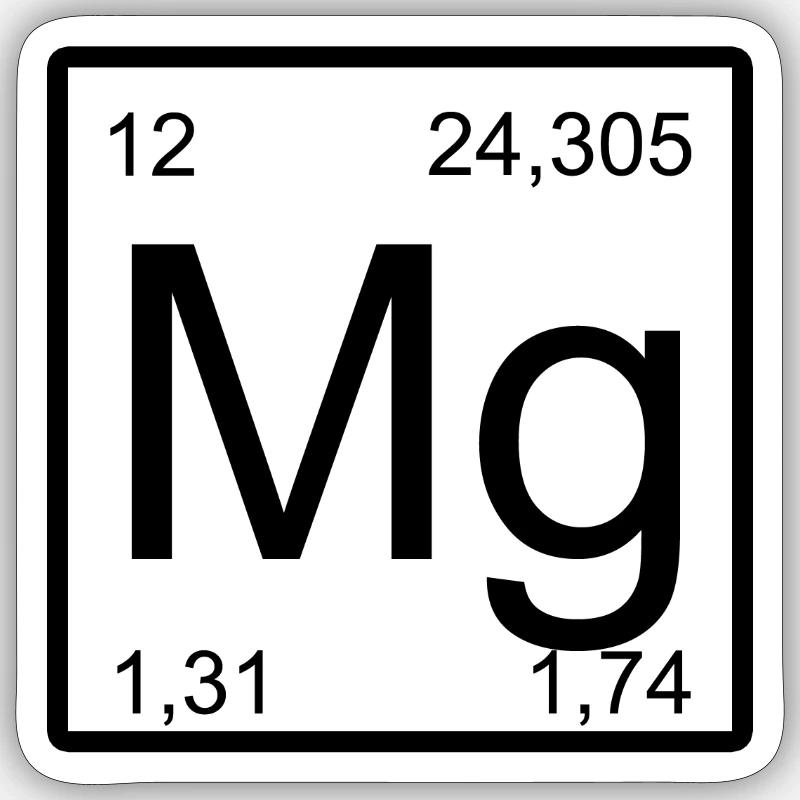 Magnesium Element Design Tee Sticker Größe S (10 x 10 cm)