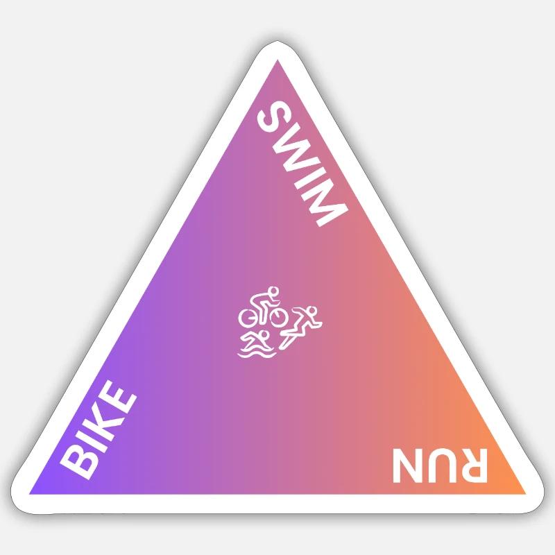 Triathlon Dreieck Gradient - Sticker Größe S (10 x 10 cm) - Mattweiß