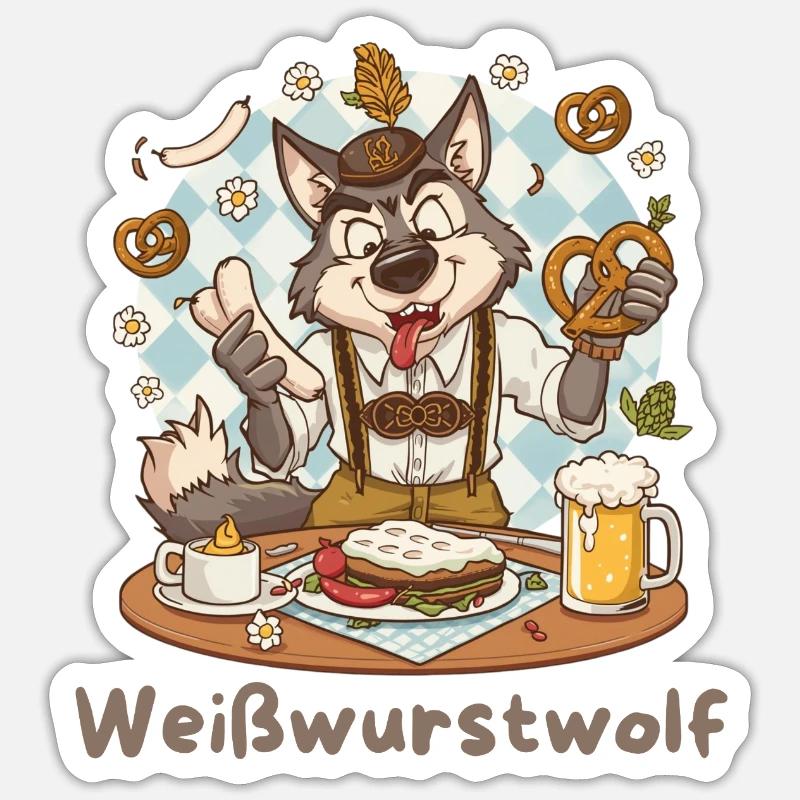 Weißwurst grinder Kochheld Bavarian Sticker size S (10 x 10 cm)