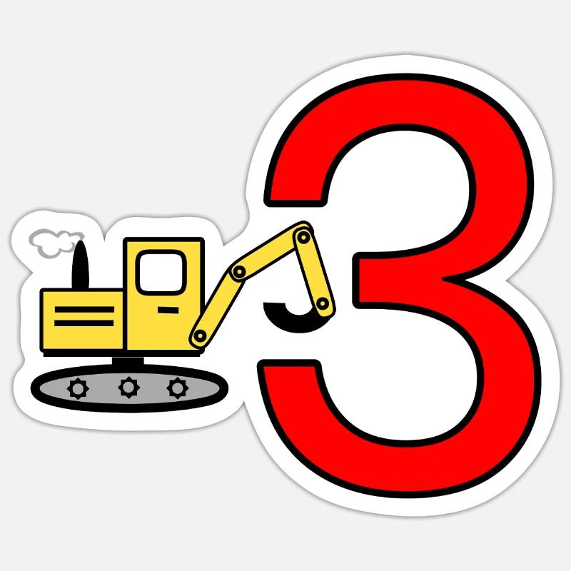 Bagger - Sticker Größe S (10 x 10 cm) - Mattweiß