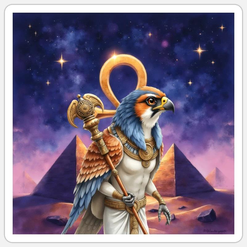 Pharaoh Warrior Bird - Sticker size S (10 x 10 cm) - white matte