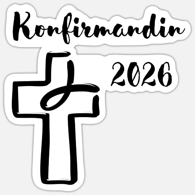 Confirmation 2026 Confirmation Croix et Poisson Sticker taille S (10 x 10 cm)