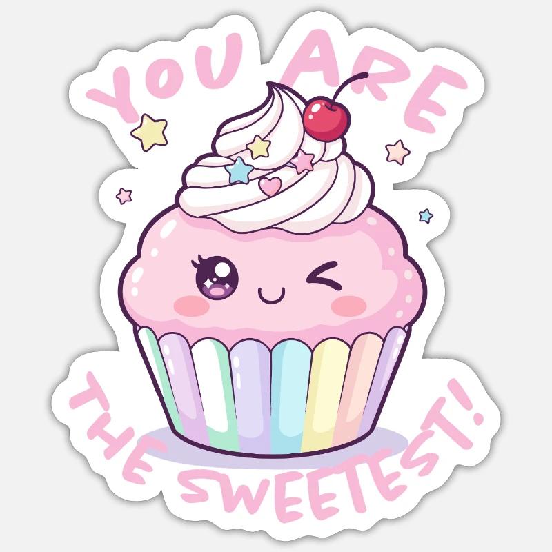 Tu es le cupcake le plus mignon Sticker taille S (10 x 10 cm)