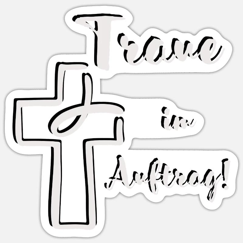 Wedding Order Fish Cross Bright - Sticker size S (10 x 10 cm) - white matte