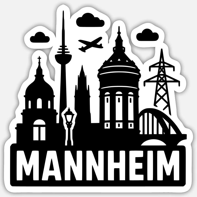 Mannheim Silhouette Sticker taille S (10 x 10 cm)