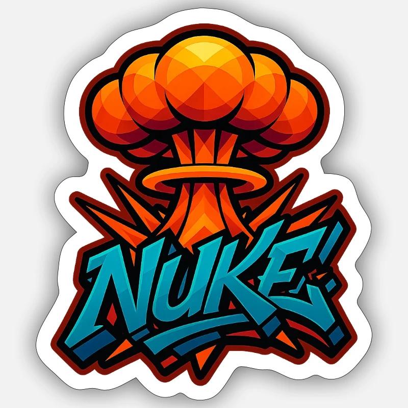 NUKE!  - Graffiti Explosion | exclusive Design - Sticker size S (10 x 10 cm) - white matte