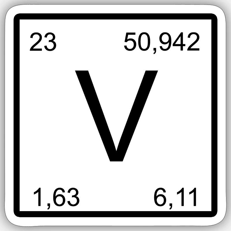 Vanadium V-Element Conception Sticker taille S (10 x 10 cm)