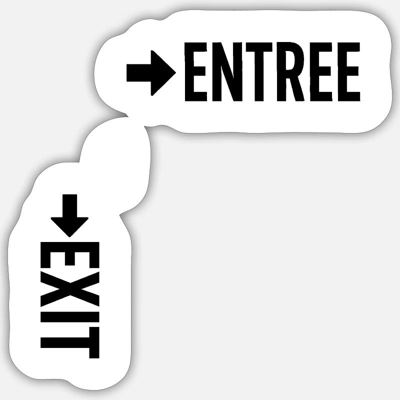 Exit Entrance - Sticker size S (10 x 10 cm) - white matte