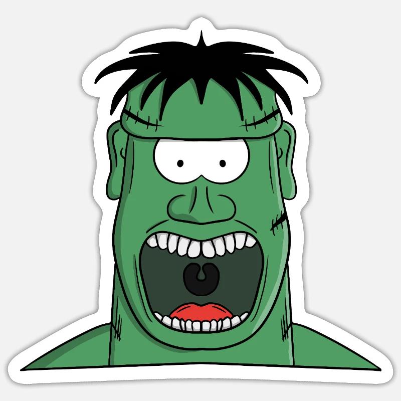 Screaming monstrous creature - Sticker size S (10 x 10 cm) - white matte