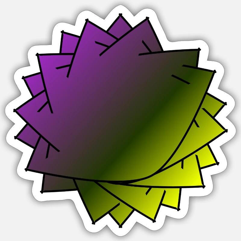Spirale de feuilles dégradée - Sticker taille S (10 x 10 cm) - blanc mat