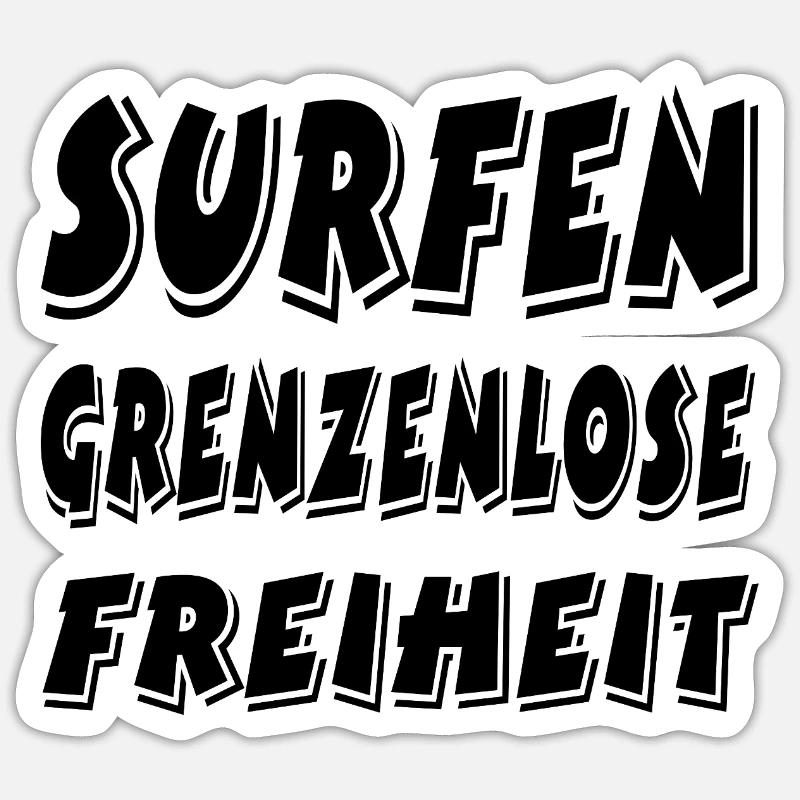 Surf - Sticker taille S (10 x 10 cm) - blanc mat