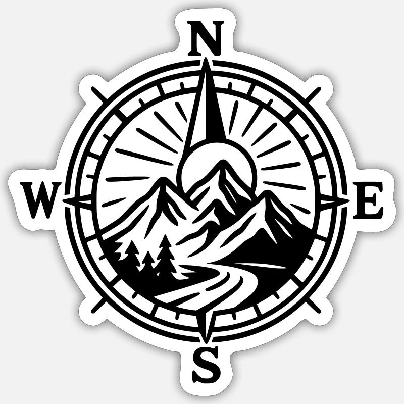 Nature Compass - Sticker size S (10 x 10 cm) - white matte