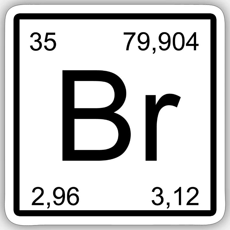Bromine Br Element Block Design Sticker size S (10 x 10 cm)