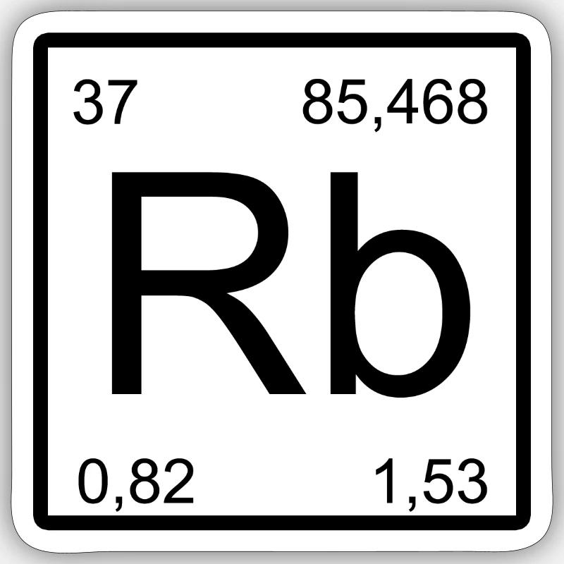 Conception typographique du symbole de rubidium Sticker taille S (10 x 10 cm)