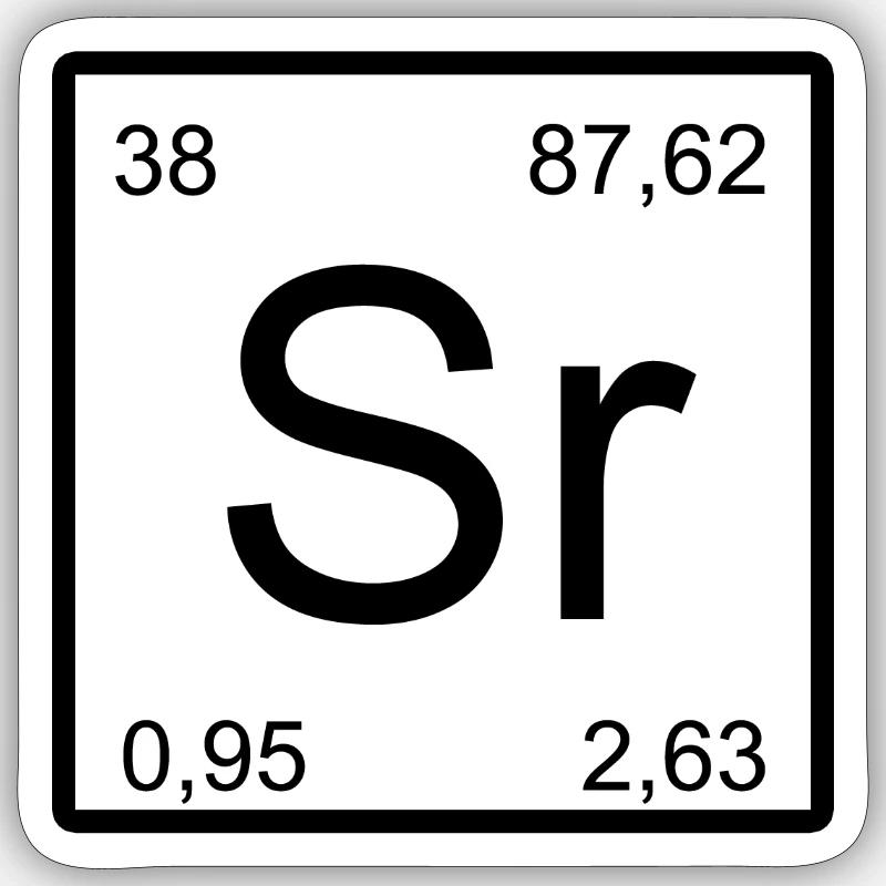 Strontium Sr Element Symbol Minimal Design Sticker size S (10 x 10 cm)