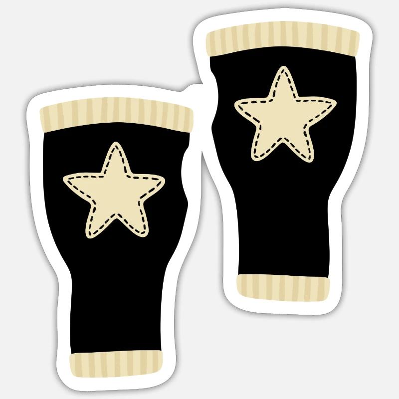 Conception de gants sans doigts étoile - Sticker taille S (10 x 10 cm) - blanc mat