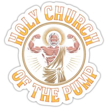 Sanctifiés soient tes gains - Funny Jesus Gym Meme - Sticker taille S (10 x 10 cm) - blanc mat - Devant