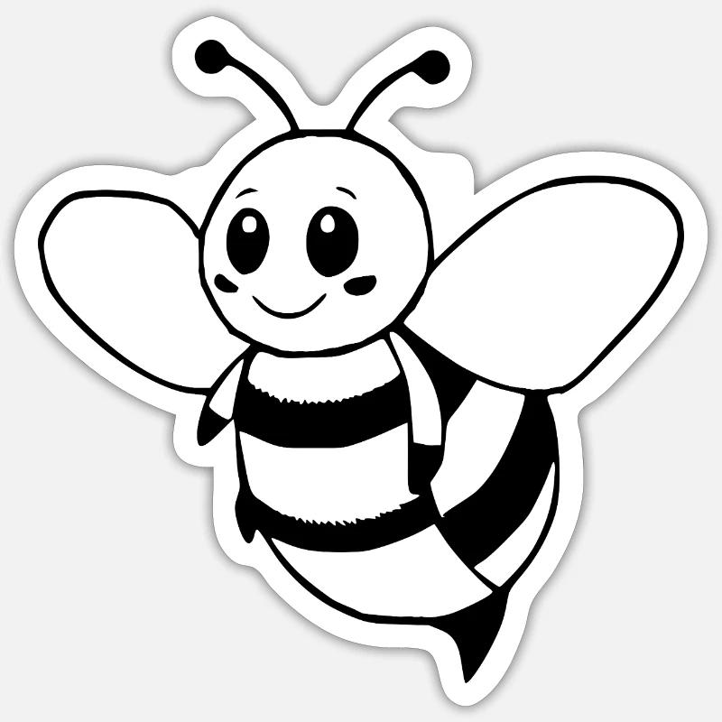 Biene Bienchen Imker  - Sticker Größe S (10 x 10 cm) - Mattweiß