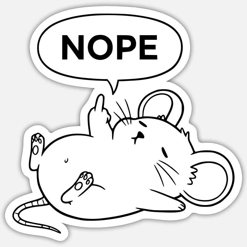 Nope Maus | Freches Mittelfinger Statement Sticker Größe S (10 x 10 cm)