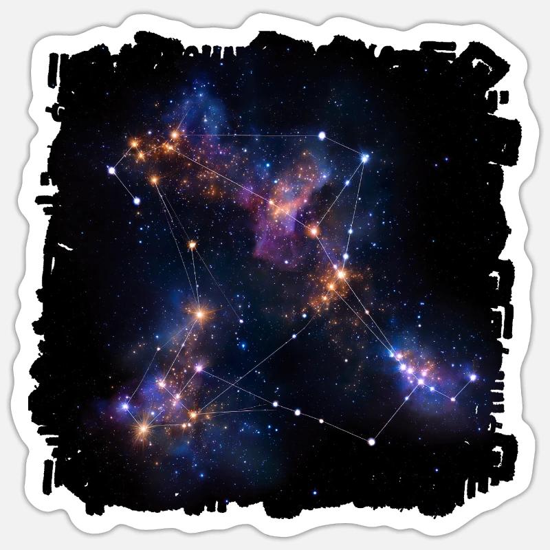 Star Web Constellation - Sticker size S (10 x 10 cm) - white matte