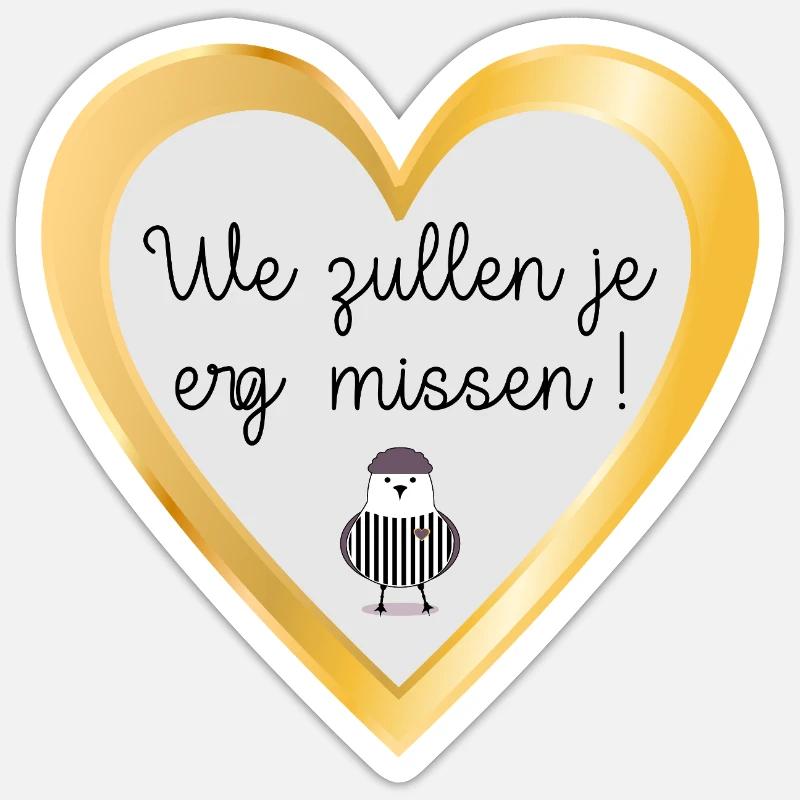 Tu vas beaucoup nous manquer - Sticker taille S (10 x 10 cm) - blanc mat