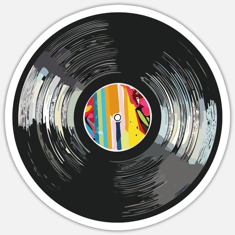 Vinyl_5 - Sticker taille S (10 x 10 cm) - blanc mat