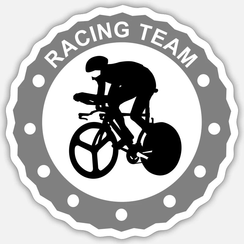 Équipe de course - Sticker taille S (10 x 10 cm) - blanc mat