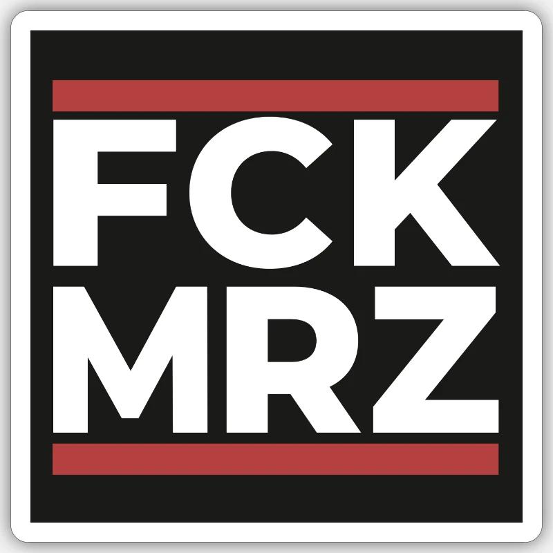 FCK MRZ – Antifaschistisches Statement Shi - Sticker Größe S (10 x 10 cm) - Mattweiß