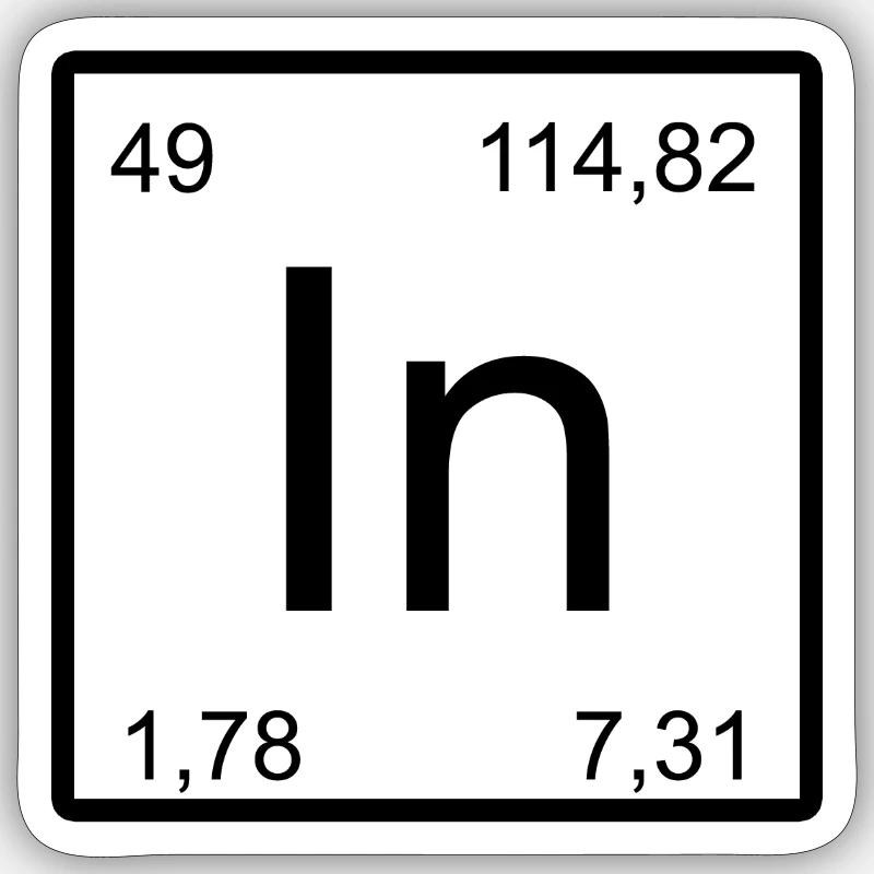 Typographie à éléments minimes de l’Indium Sticker taille S (10 x 10 cm)