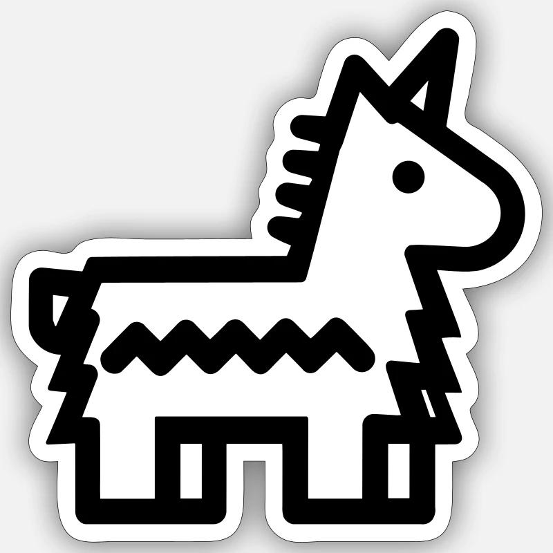 Pinata - Sticker Größe S (10 x 10 cm) - Mattweiß