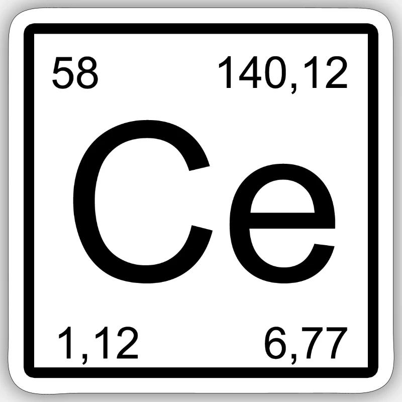 Graphisme minimaliste Cérium Élément Sticker taille S (10 x 10 cm)