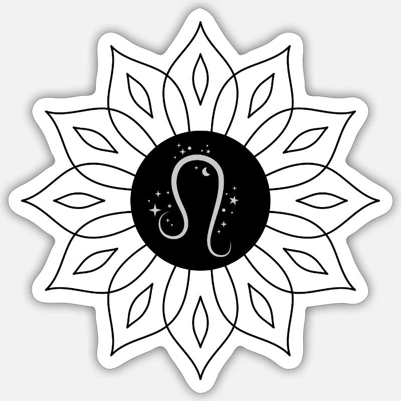Sternzeichen Löwe - Sticker Größe S (10 x 10 cm) - Mattweiß