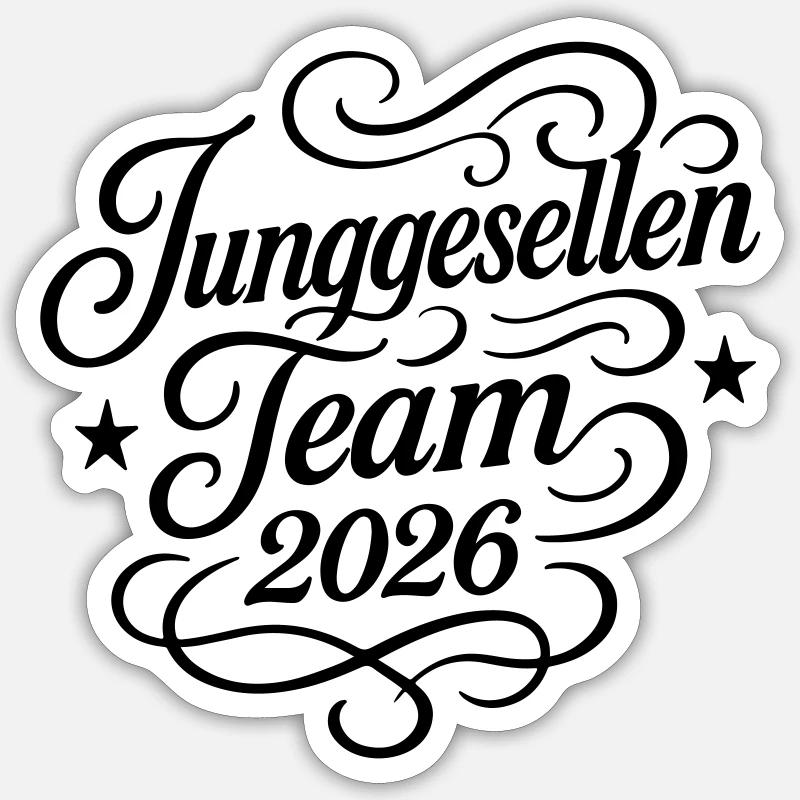 Bachelor Team 2026 Jga - Sticker taille S (10 x 10 cm) - blanc mat