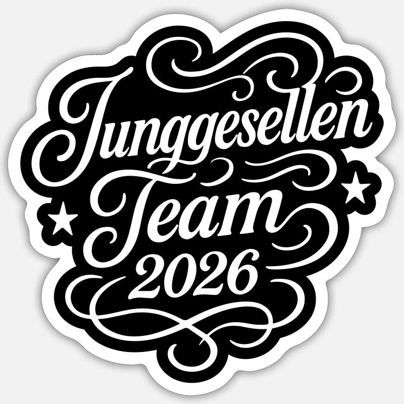 Bachelor Team 2026 Jga - Sticker taille S (10 x 10 cm) - blanc mat