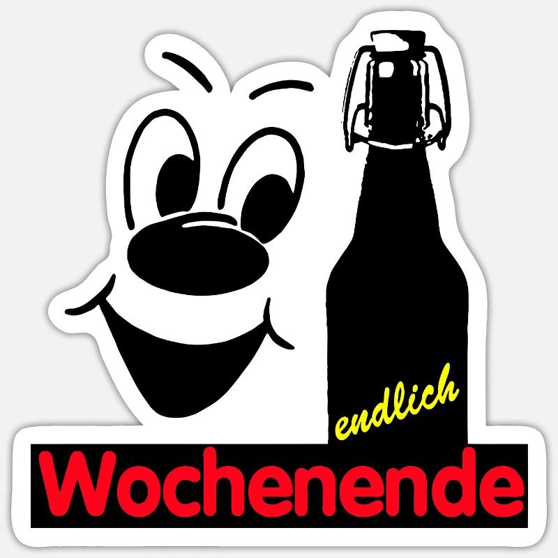 Enfin le week-end - Sticker taille S (10 x 10 cm) - blanc mat
