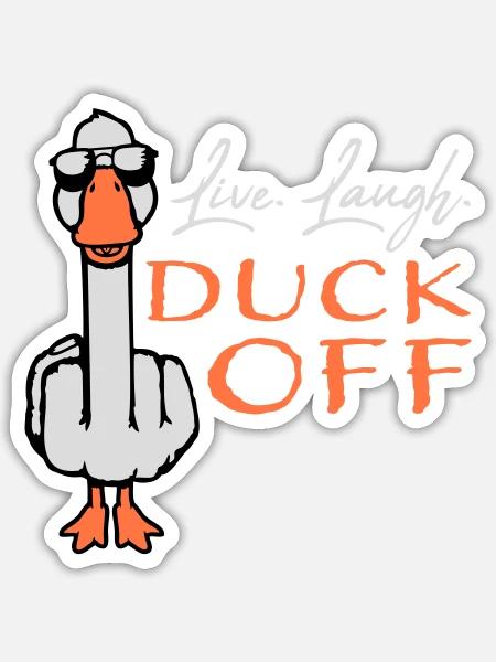 Goose Live Laugh Duck Off Lunettes de soleil Majeur - Sticker taille S (10 x 10 cm) - blanc mat