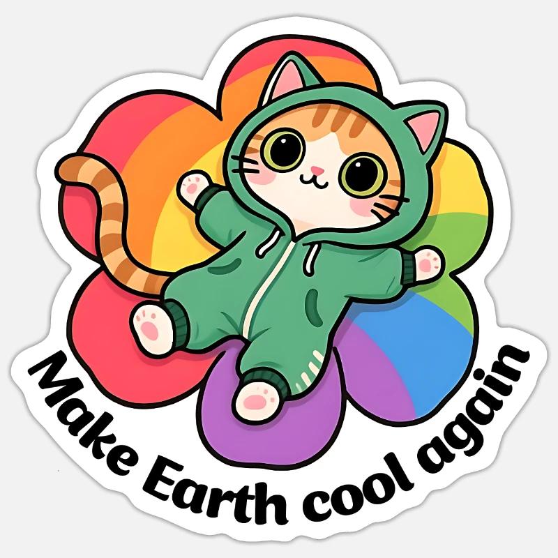 Make earth cool again - Sticker size S (10 x 10 cm) - white matte