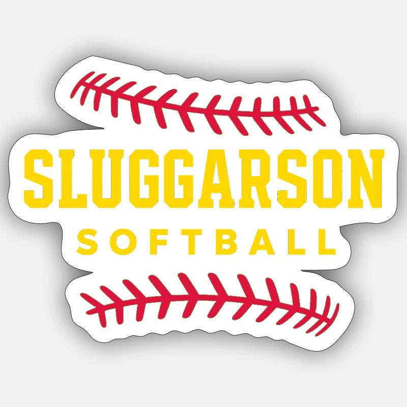 Sluggarson Softball Jaune - Sticker taille S (10 x 10 cm) - blanc mat