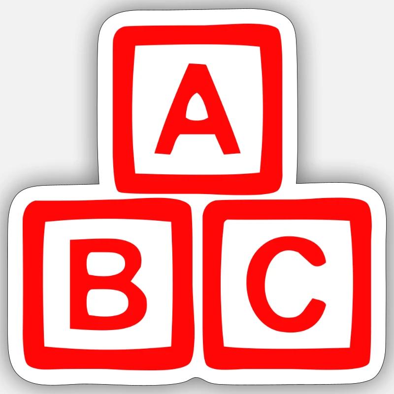 Conception contrastée de bloc ABC - Sticker taille S (10 x 10 cm) - blanc mat