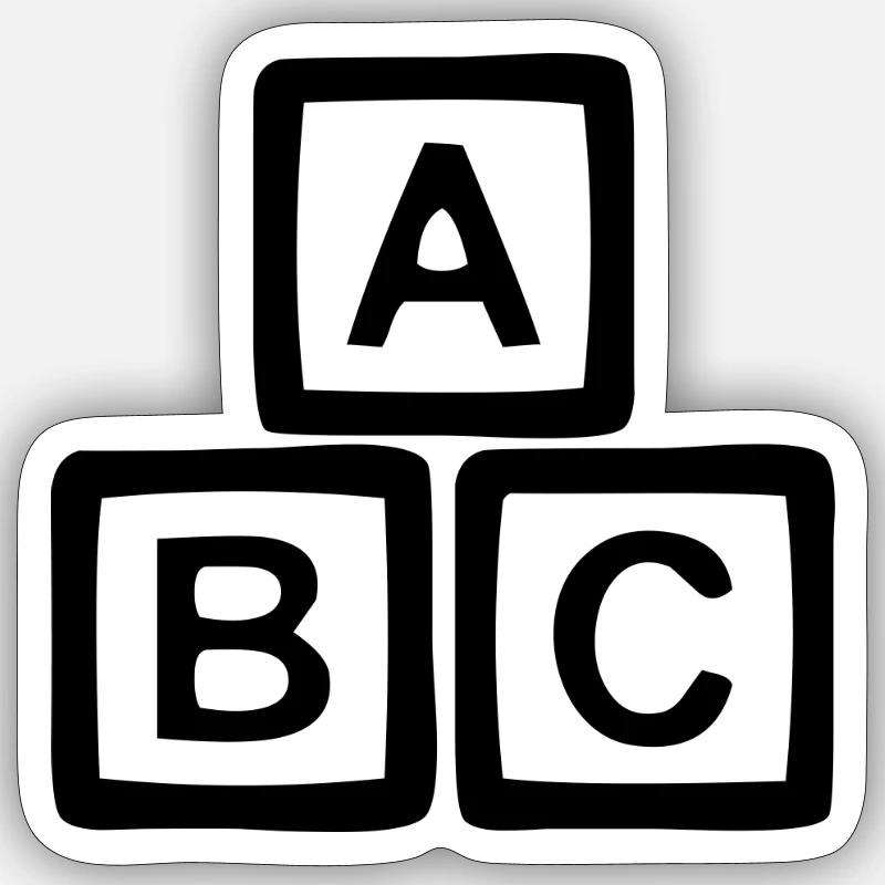 ABC - Sticker taille S (10 x 10 cm) - blanc mat