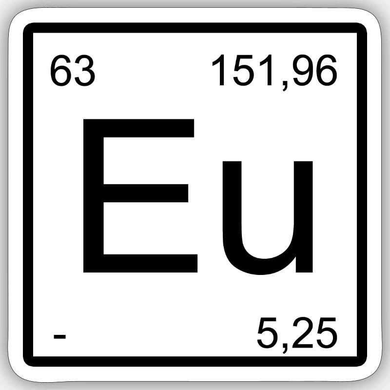 Eu Element Minimal Periodic Design - Sticker size S (10 x 10 cm) - white matte
