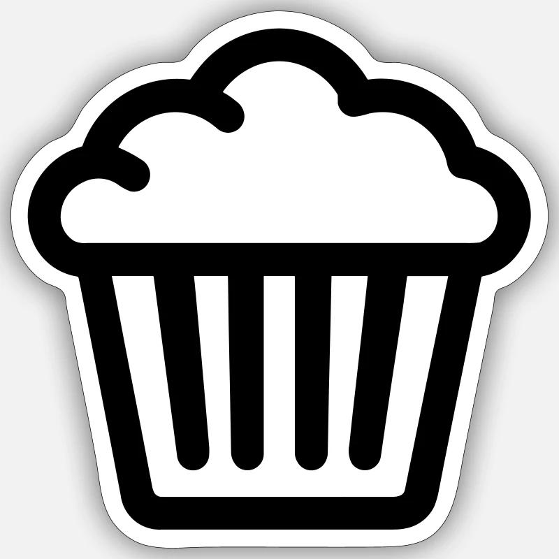muffin - Sticker size S (10 x 10 cm) - white matte