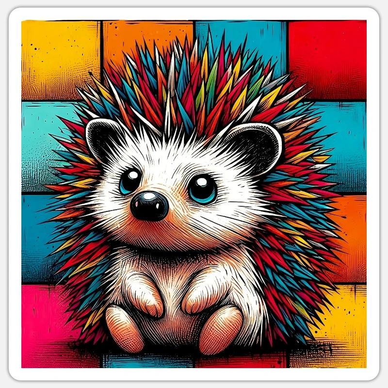hedgehog - Sticker size S (10 x 10 cm) - white matte