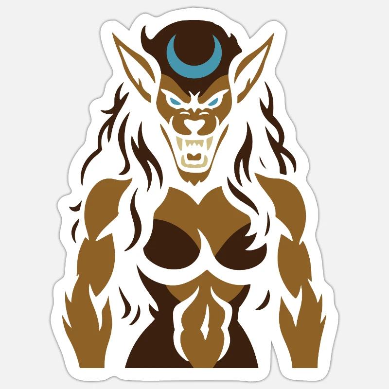 Moonlight Demon Warrior - Sticker size S (10 x 10 cm) - white matte