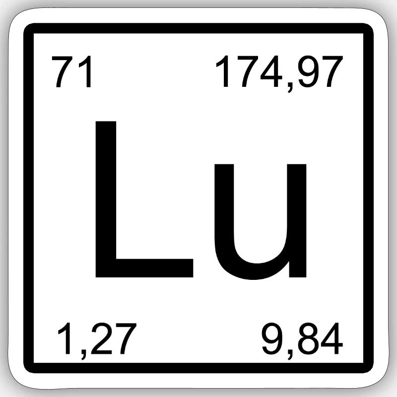 Lu Element Kunst Minimal Chemie - Sticker Größe S (10 x 10 cm) - Mattweiß