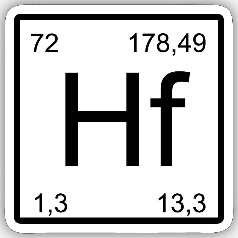 Hafnium Elementtile – Minimal - Sticker taille S (10 x 10 cm) - blanc mat