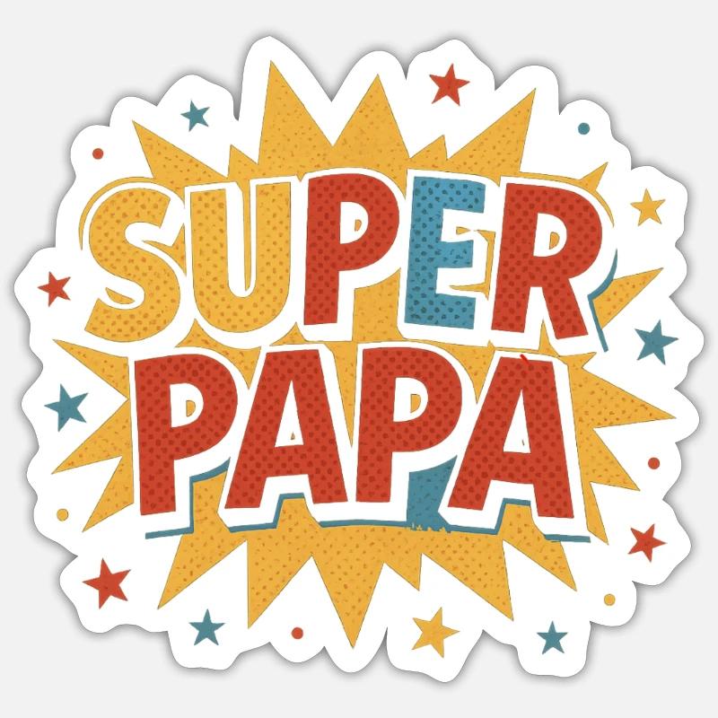 Super Dad Comic Burst Rétro Sticker taille S (10 x 10 cm)
